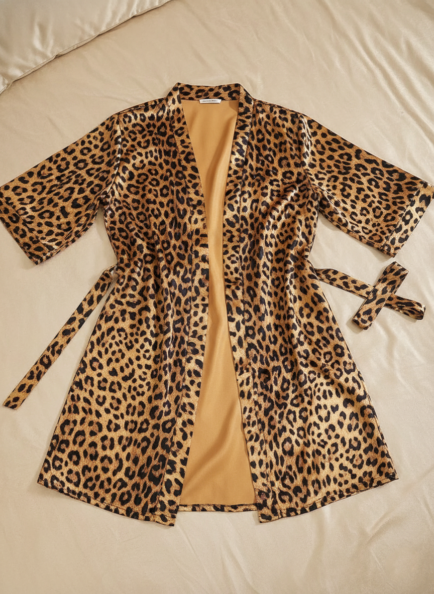leopard print night dress women's summer leopard print night dress women's summer