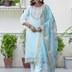 o'sajna shrii embroidery silk kurti set