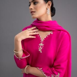 o'sajna chetna embroidery silk kurti set