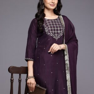 o'sajna arshi silk blend embroidered kurti set