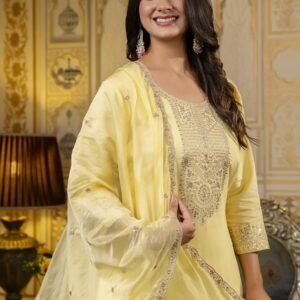 o'sajna ridiya embroidered silk kurti set